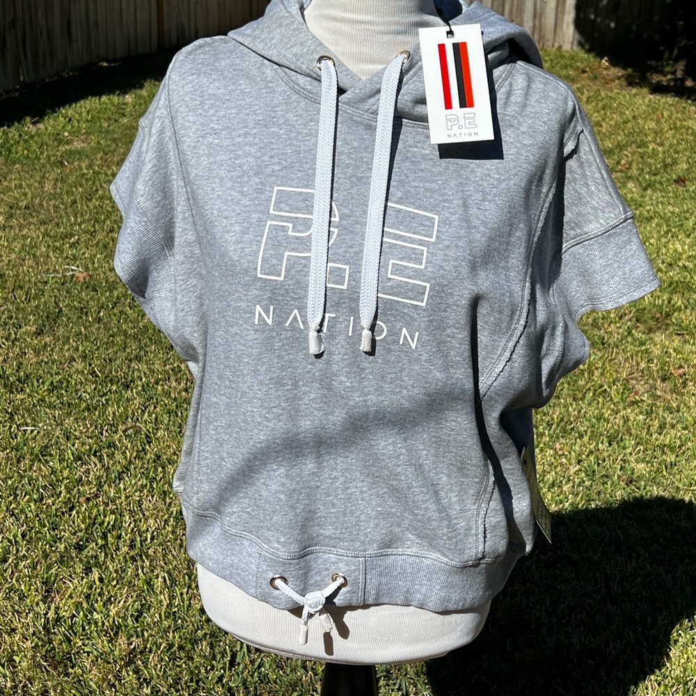 P.E Nation Gray Hoodie Sleeveless